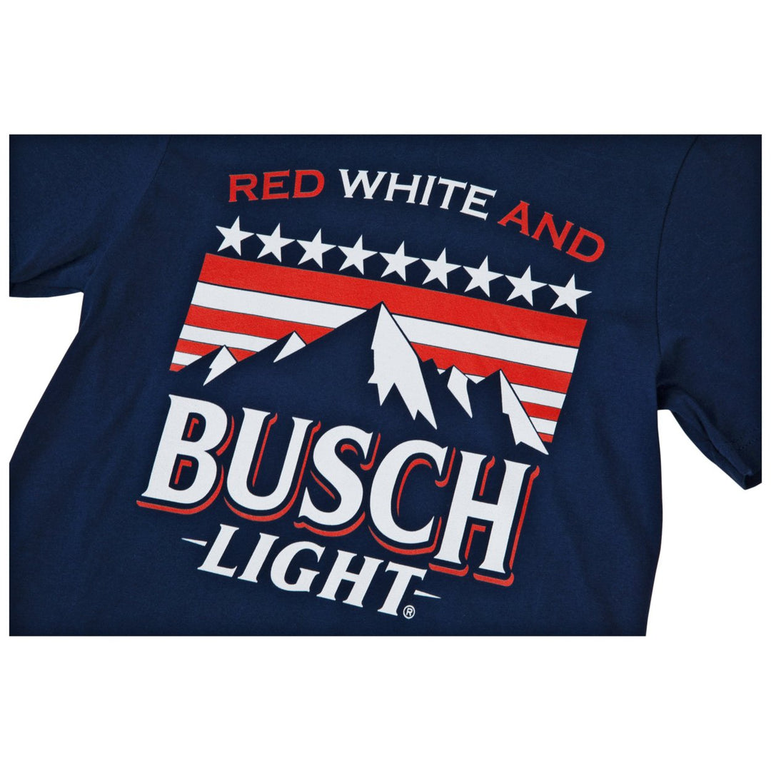 Busch Light Red White and Busch Light Mountains Navy T-Shirt Image 3