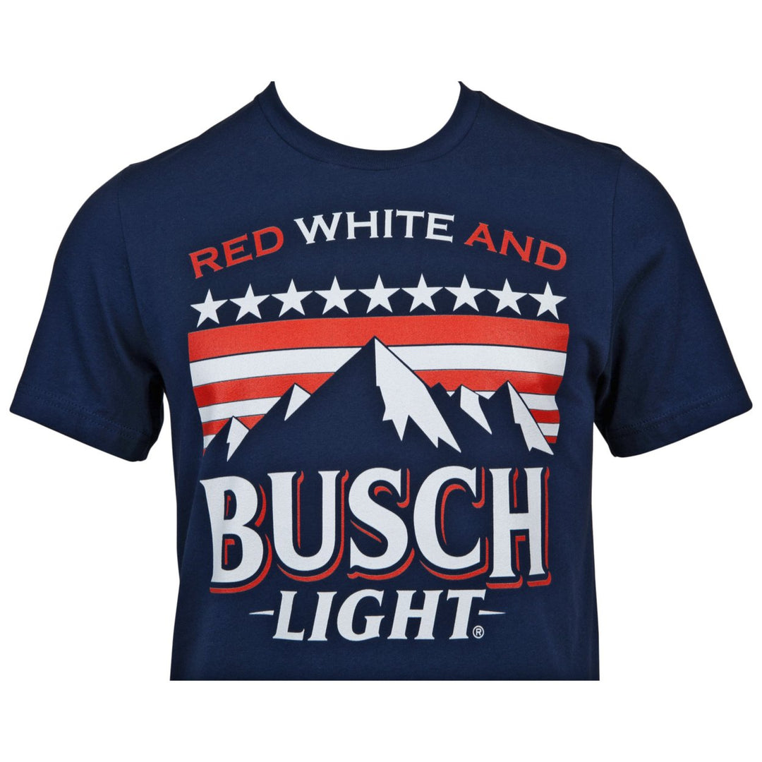 Busch Light Red White and Busch Light Mountains Navy T-Shirt Image 4