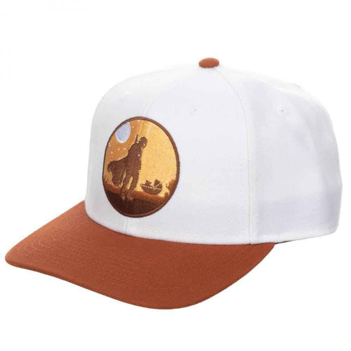 Star Wars The Mandalorian Mando and Grogu Pre-Curved Bill Snapback Hat Image 1