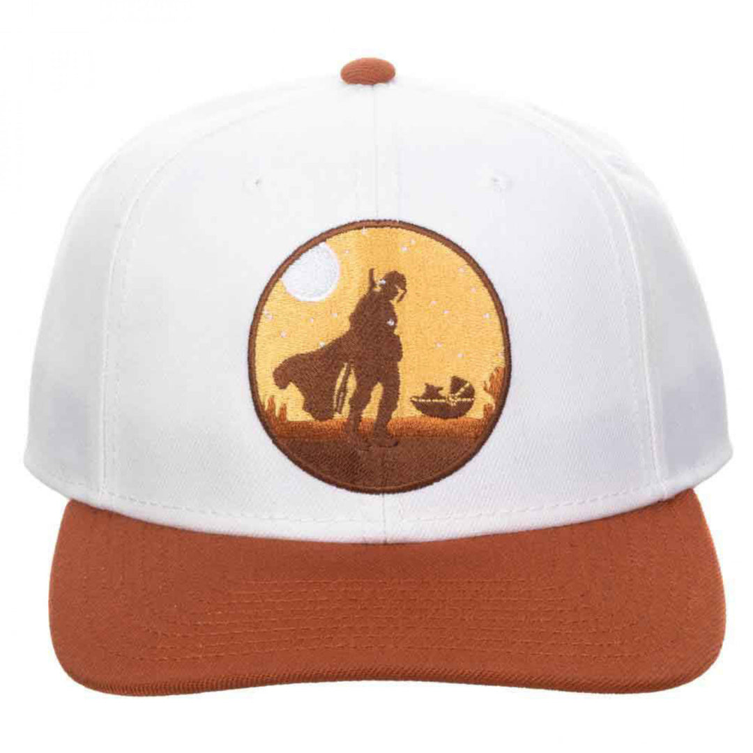 Star Wars The Mandalorian Mando and Grogu Pre-Curved Bill Snapback Hat Image 2