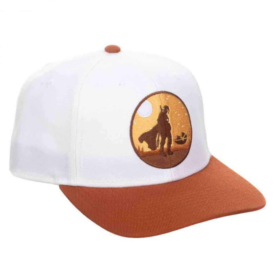 Star Wars The Mandalorian Mando and Grogu Pre-Curved Bill Snapback Hat Image 3