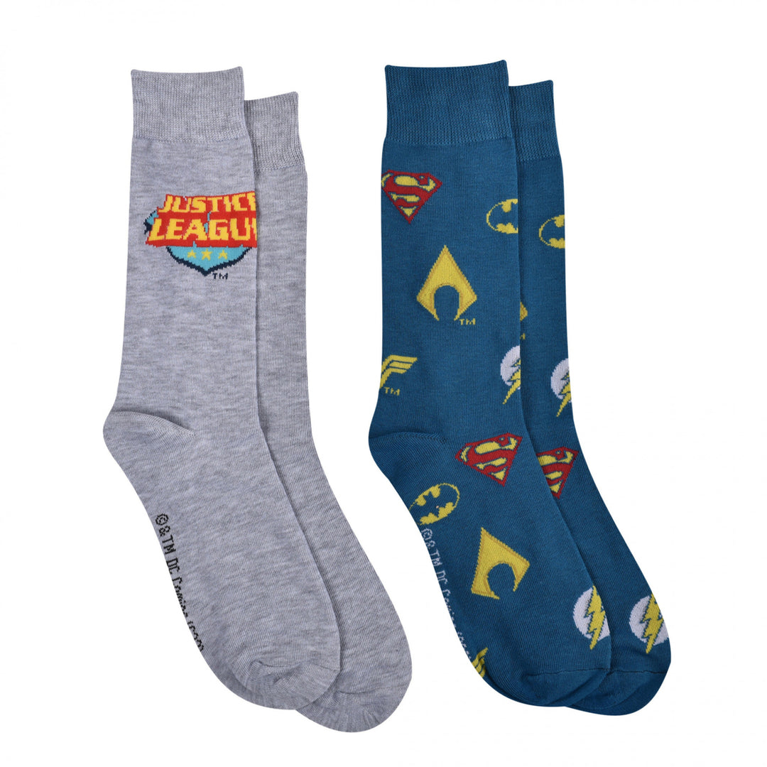 DC Justice League Team of Heroes Crew Socks 2-Pair Pack Image 2