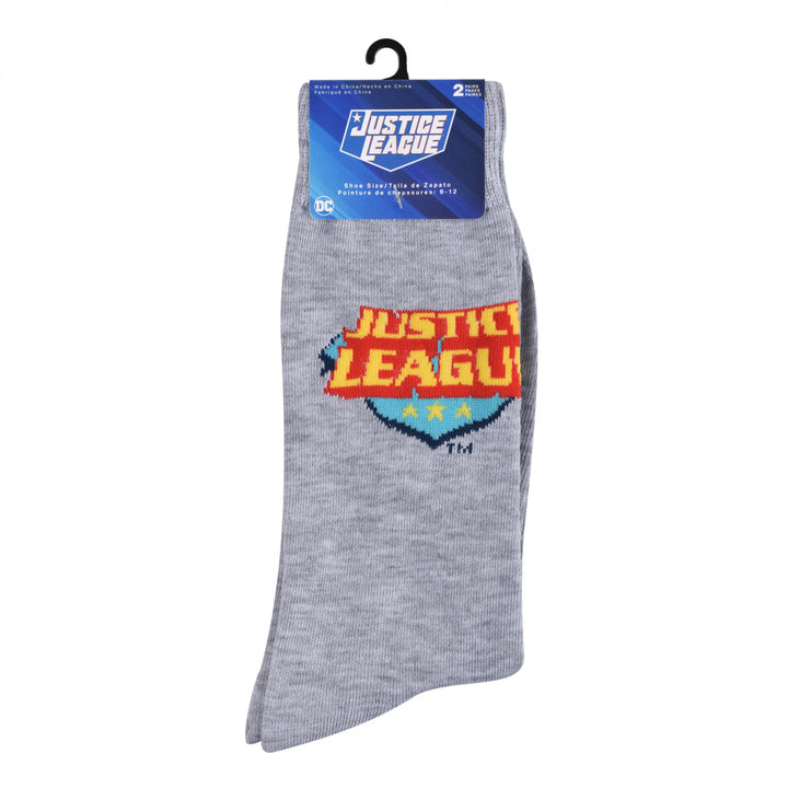 DC Justice League Team of Heroes Crew Socks 2-Pair Pack Image 3