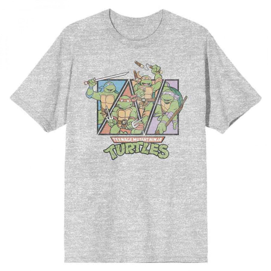 Teenage Mutant Ninja Turtles Retro Style Turtles Panels T-Shirt Image 1