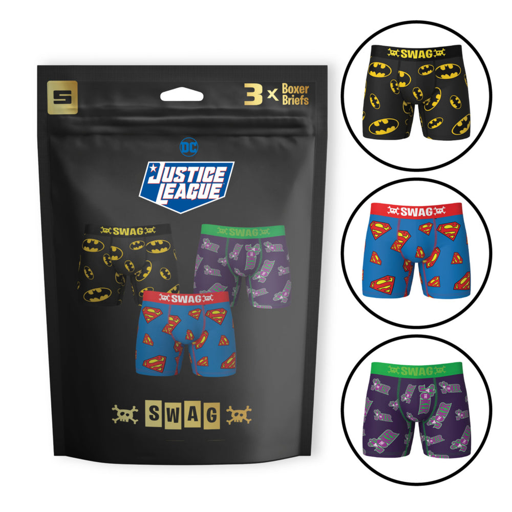 DC Justice League 3-Pair Pack of Swag Boxer Briefs Image 2