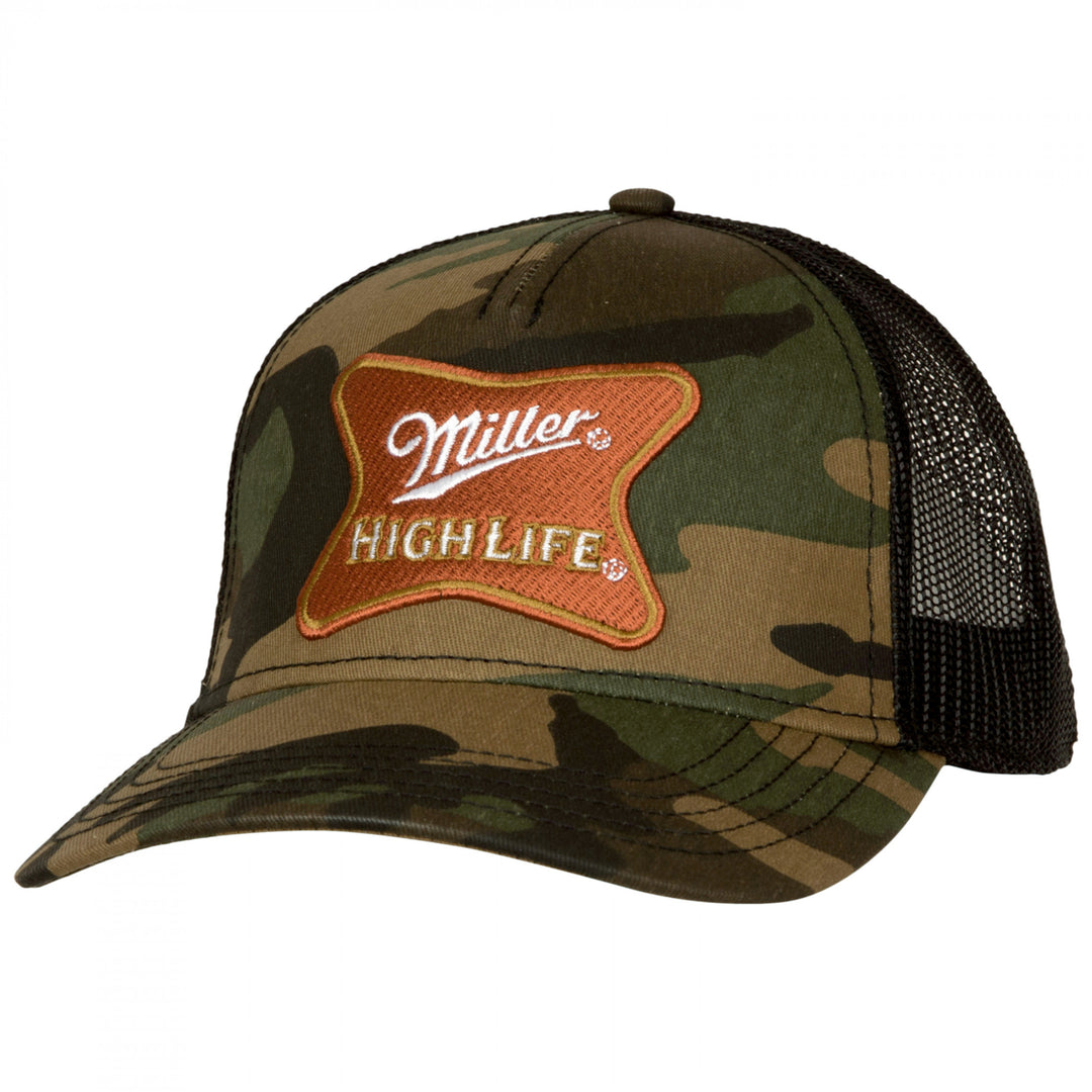 Miller High Life Logo Camo Trucker Hat Image 1