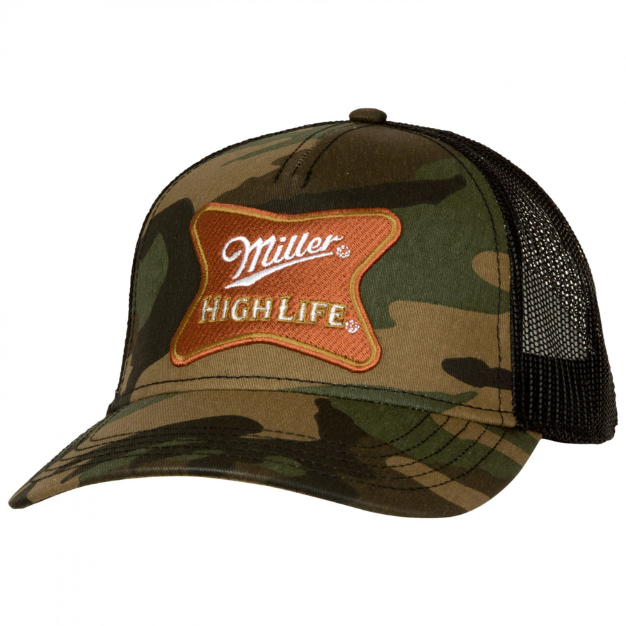 Miller High Life Logo Camo Trucker Hat Image 1