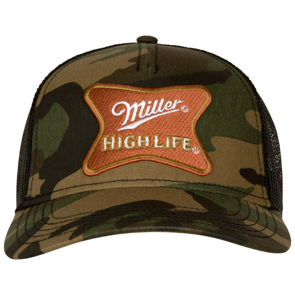 Miller High Life Logo Camo Trucker Hat Image 2