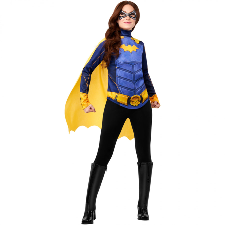 Batgirl Costume Top with Cape and Mask Image 1