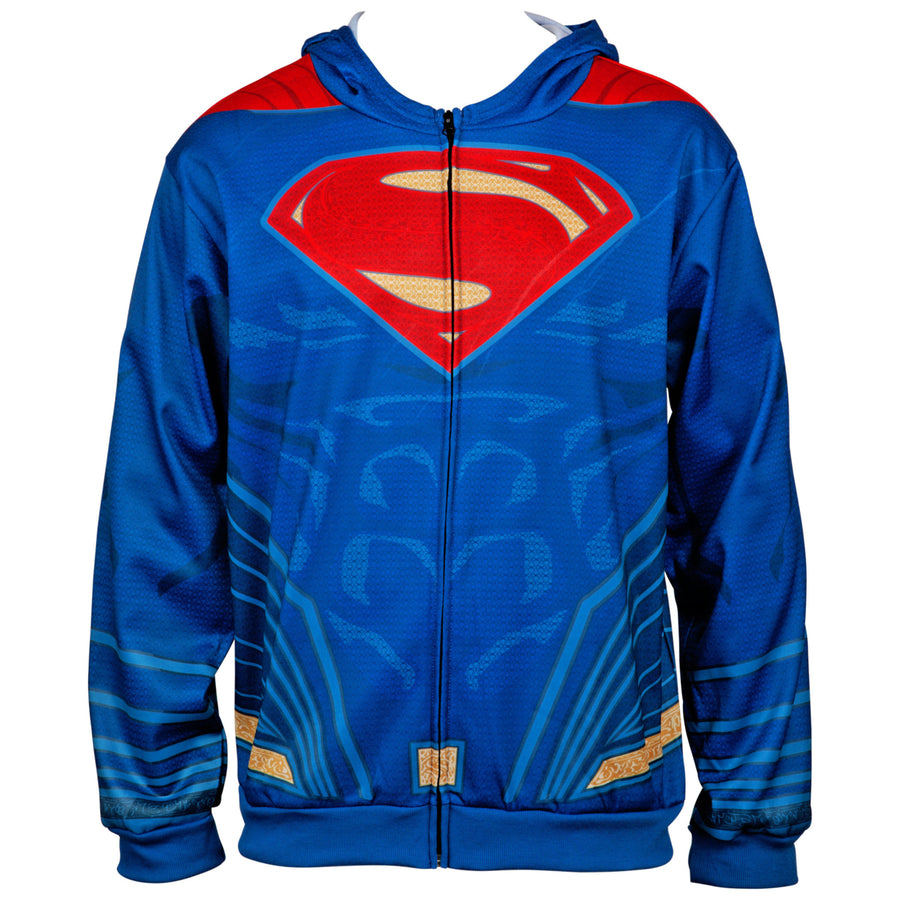 Superman Suit Comic Style Costume Hoodie Image 1