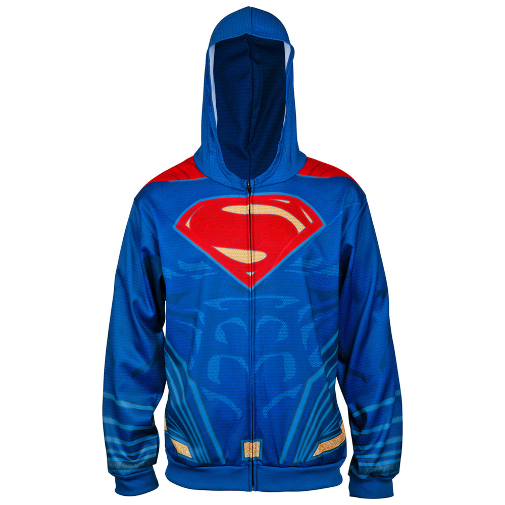 Superman Suit Comic Style Costume Hoodie Image 2