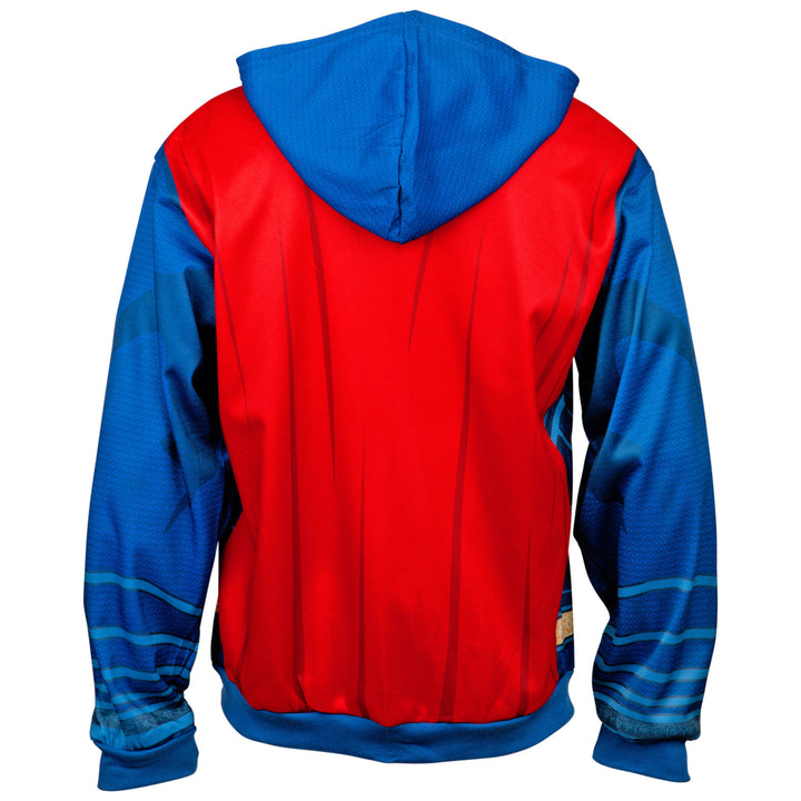 Superman Suit Comic Style Costume Hoodie Image 4