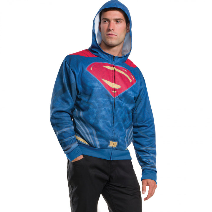 Superman Suit Comic Style Costume Hoodie Image 4