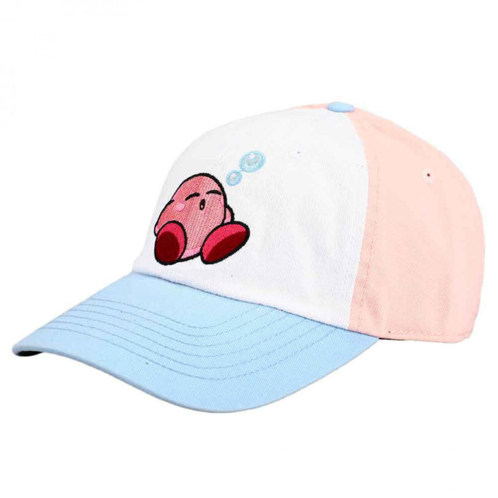 Kirby Sleeping Pastel Embroidered Adjustable Curved Bill Hat Image 1