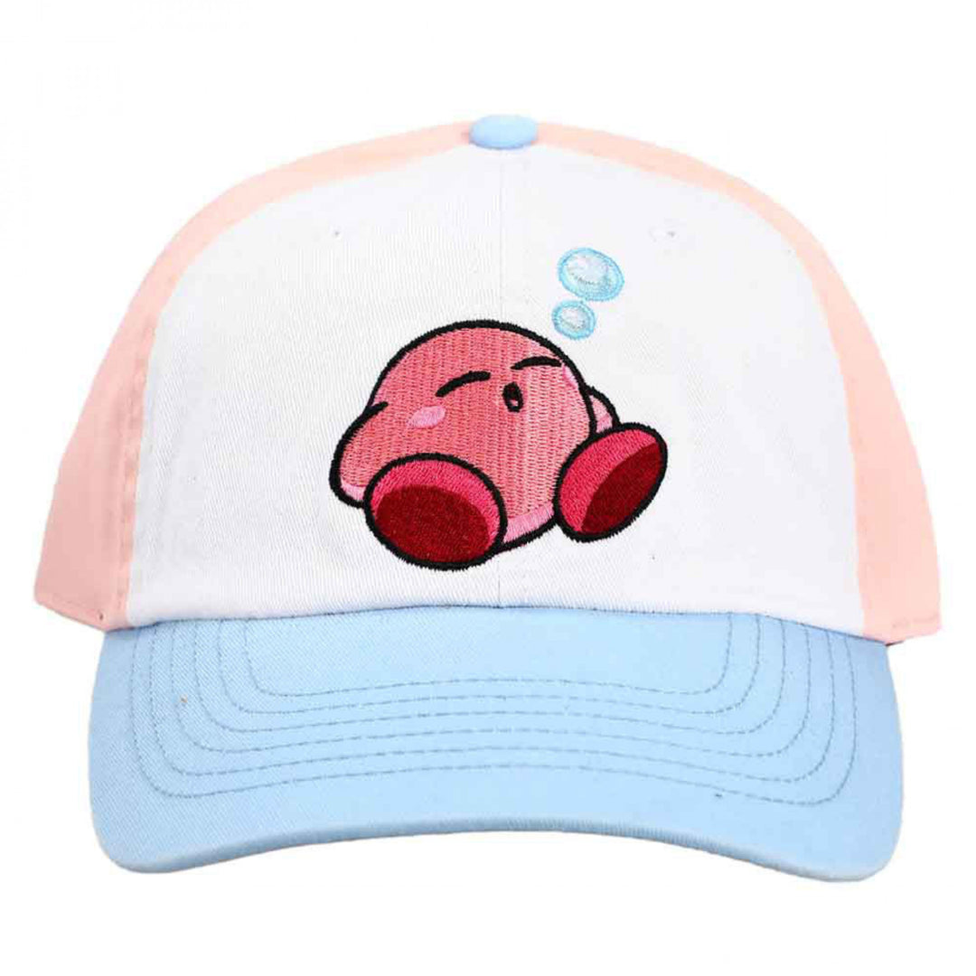Kirby Sleeping Pastel Embroidered Adjustable Curved Bill Hat Image 2