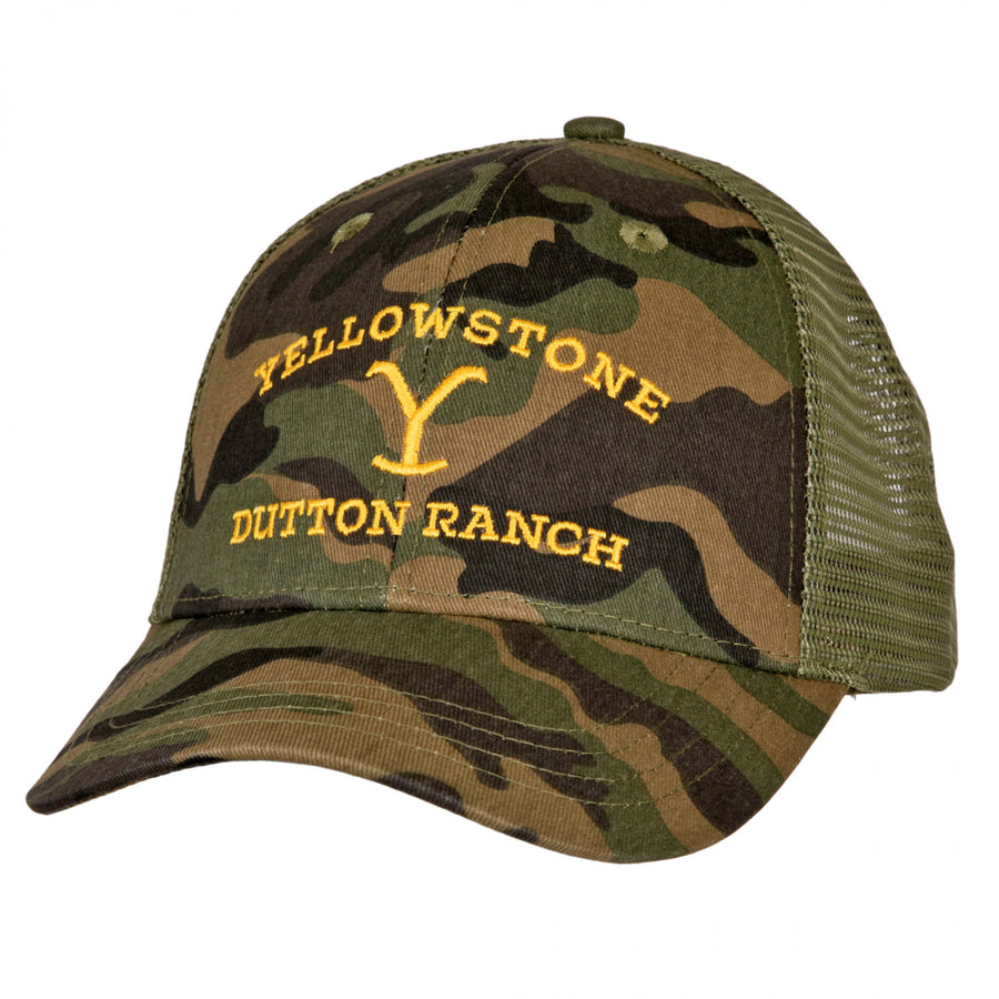 Yellowstone Dutton Ranch Camo Adjustable Trucker Hat Image 1
