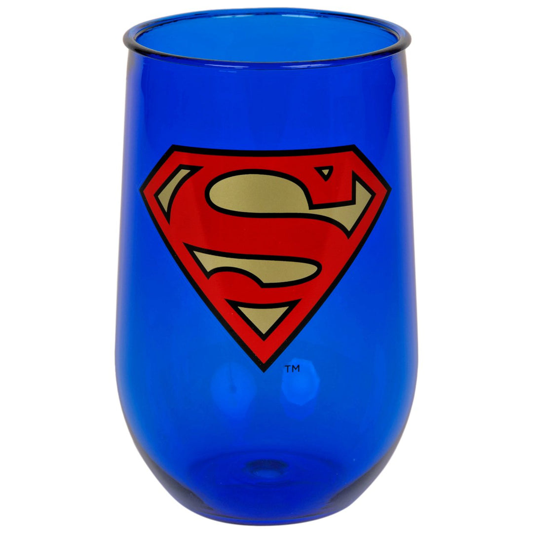 Superman Symbol Acrylic Wine Cup Image 1