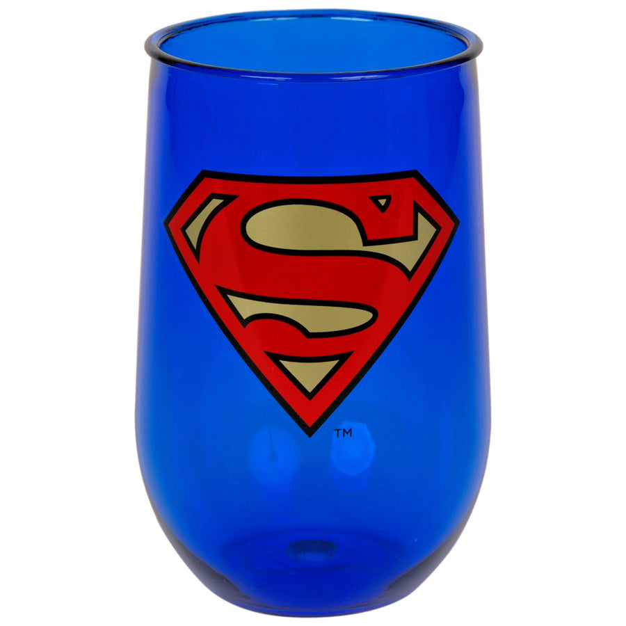 Superman Symbol Acrylic Wine Cup Image 1