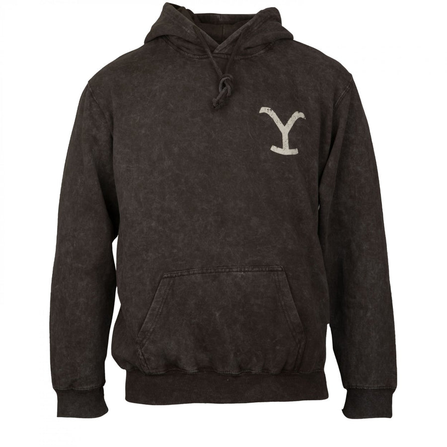 Yellowstone Dutton Ranch Montana Mineral Wash Pull-Over Pocket Hoodie Image 1