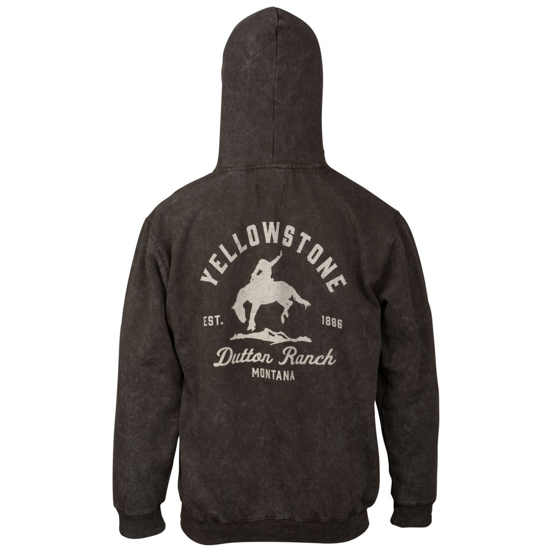 Yellowstone Dutton Ranch Montana Mineral Wash Pull-Over Pocket Hoodie Image 3