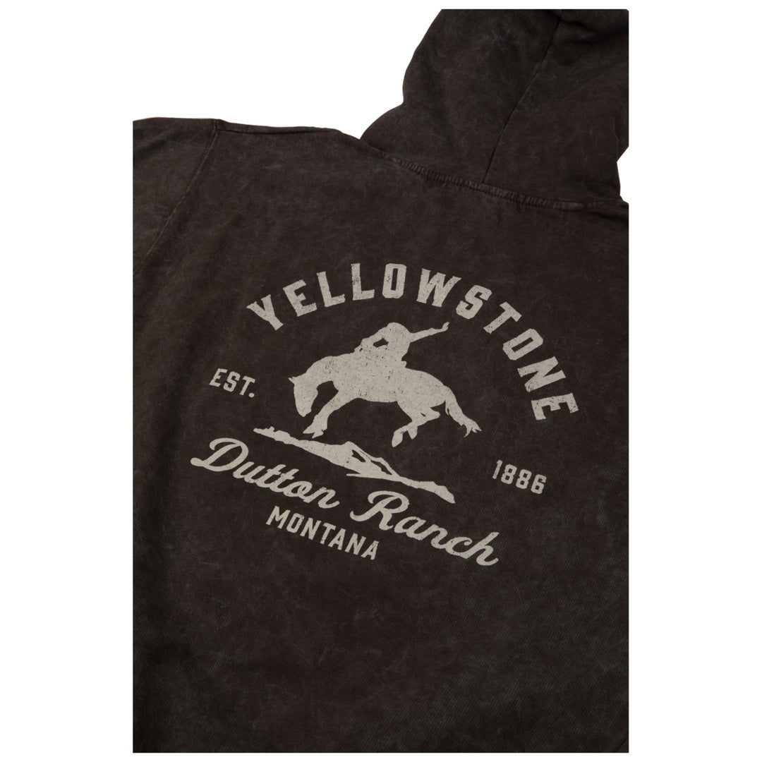 Yellowstone Dutton Ranch Montana Mineral Wash Pull-Over Pocket Hoodie Image 4