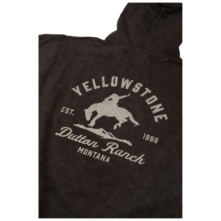 Yellowstone Dutton Ranch Montana Mineral Wash Pull-Over Pocket Hoodie Image 4