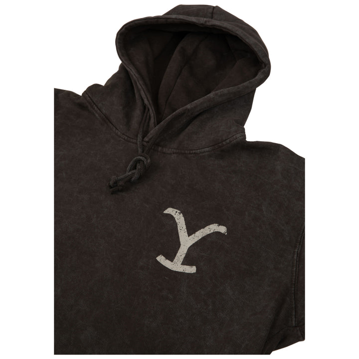 Yellowstone Dutton Ranch Montana Mineral Wash Pull-Over Pocket Hoodie Image 4