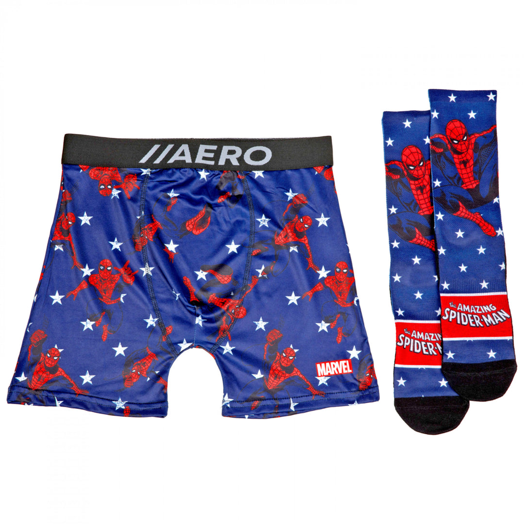 Spider-Man Swinging Aero Boxer Briefs Underwear and Sock Set Image 1