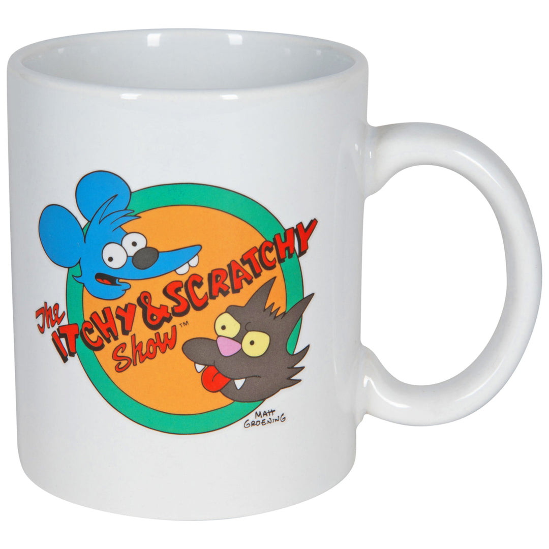 Simpsons Itchy and Scratchy Logo Coffee Mug Image 1