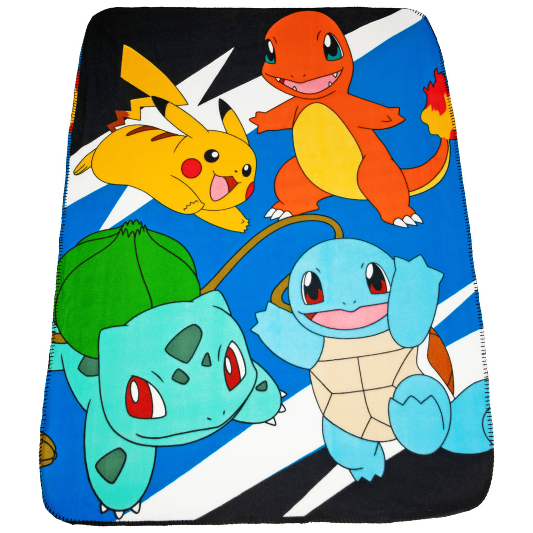 Pokemon Kanto Starters 45"x60" Fleece Throw Blanket Image 1