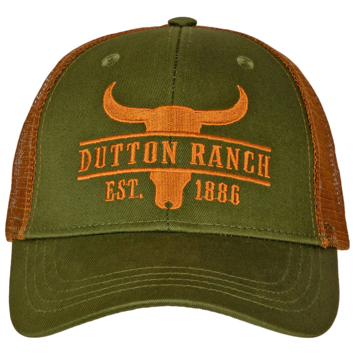 Yellowstone Dutton Ranch Long Horns Logo Adjustable Trucker Hat Image 2