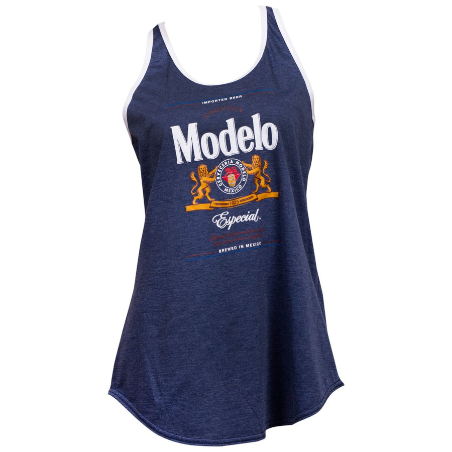 Modelo Especial Label White Trim Womens Racerback Tank Top Image 1