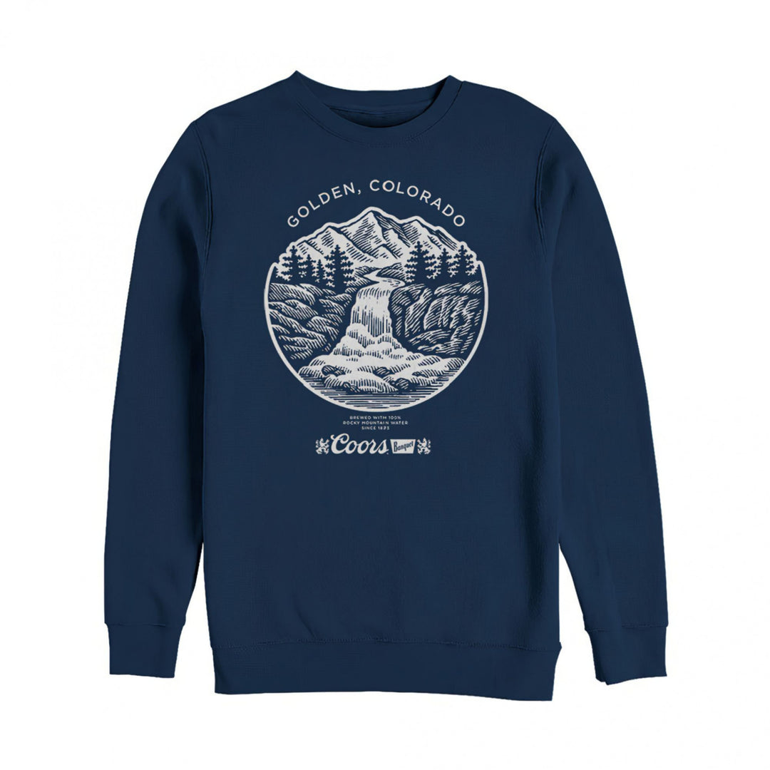 Coors Banquet Waterfall Golden Colorado Crewneck Sweatshirt Image 1