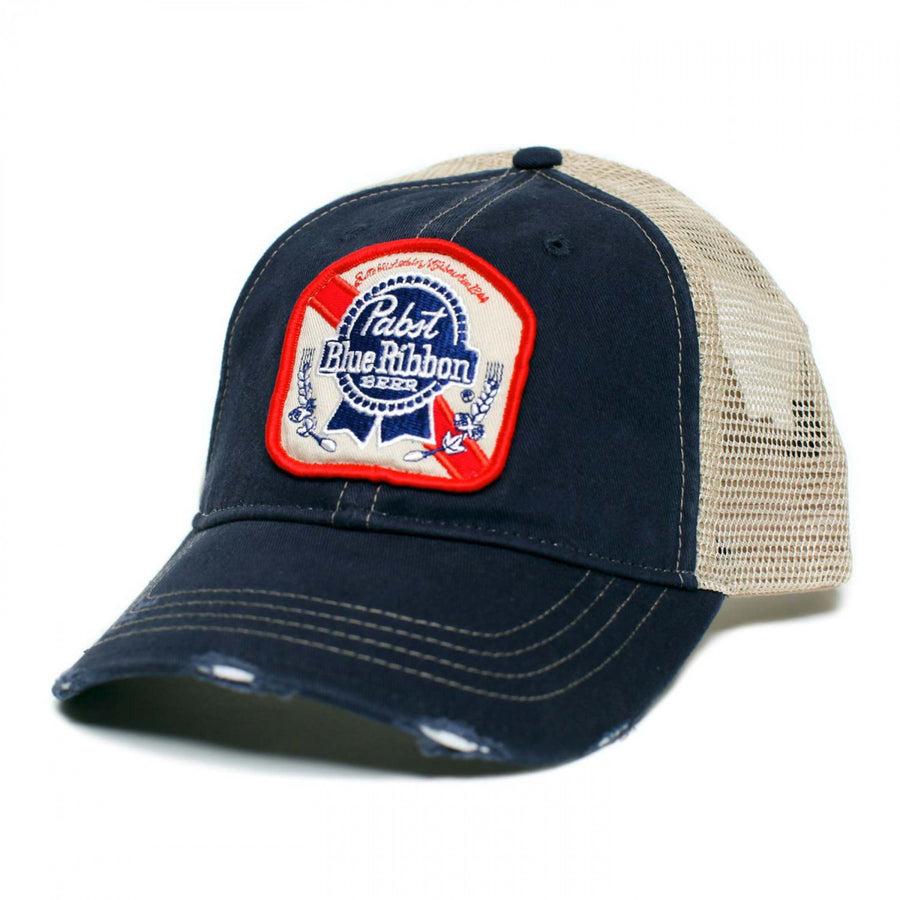 Pabst Blue Ribbon Patch Logo Trucker Hat Image 1