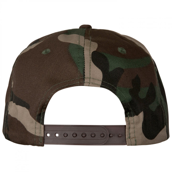 Peanuts Camo Snoopy Adjustable Flat Bill Hat Image 3