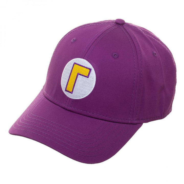 Super Mario Bros. Embroidered Waluigi Flex Fit Hat Image 1