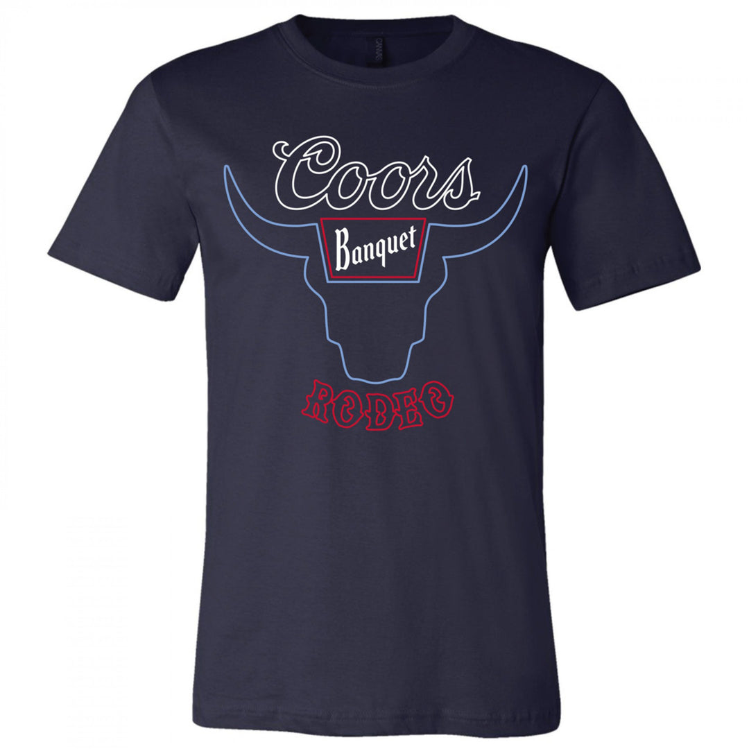 Coors Banquet Beer Rodeo Bull Head Navy Colorway T-Shirt Image 1