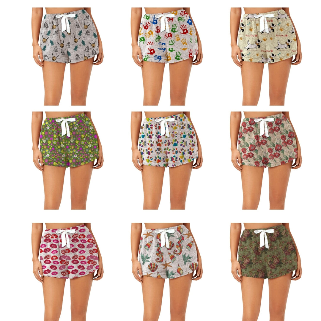 4-Pack Womens Comfy Printed Pajama Sleep Shorts Elastic Waist Soft Fabric Image 6