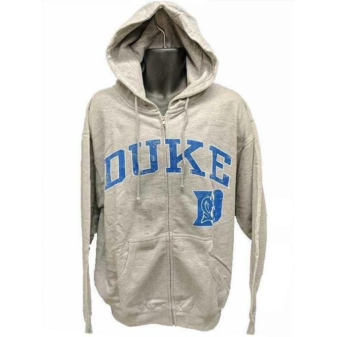 DUKE Blue Devils Adult Mens Size L Large Gray Full-Zip Jacket Hoodie Image 1