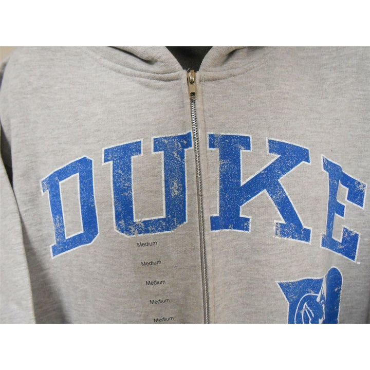 DUKE Blue Devils Adult Mens Size L Large Gray Full-Zip Jacket Hoodie Image 3