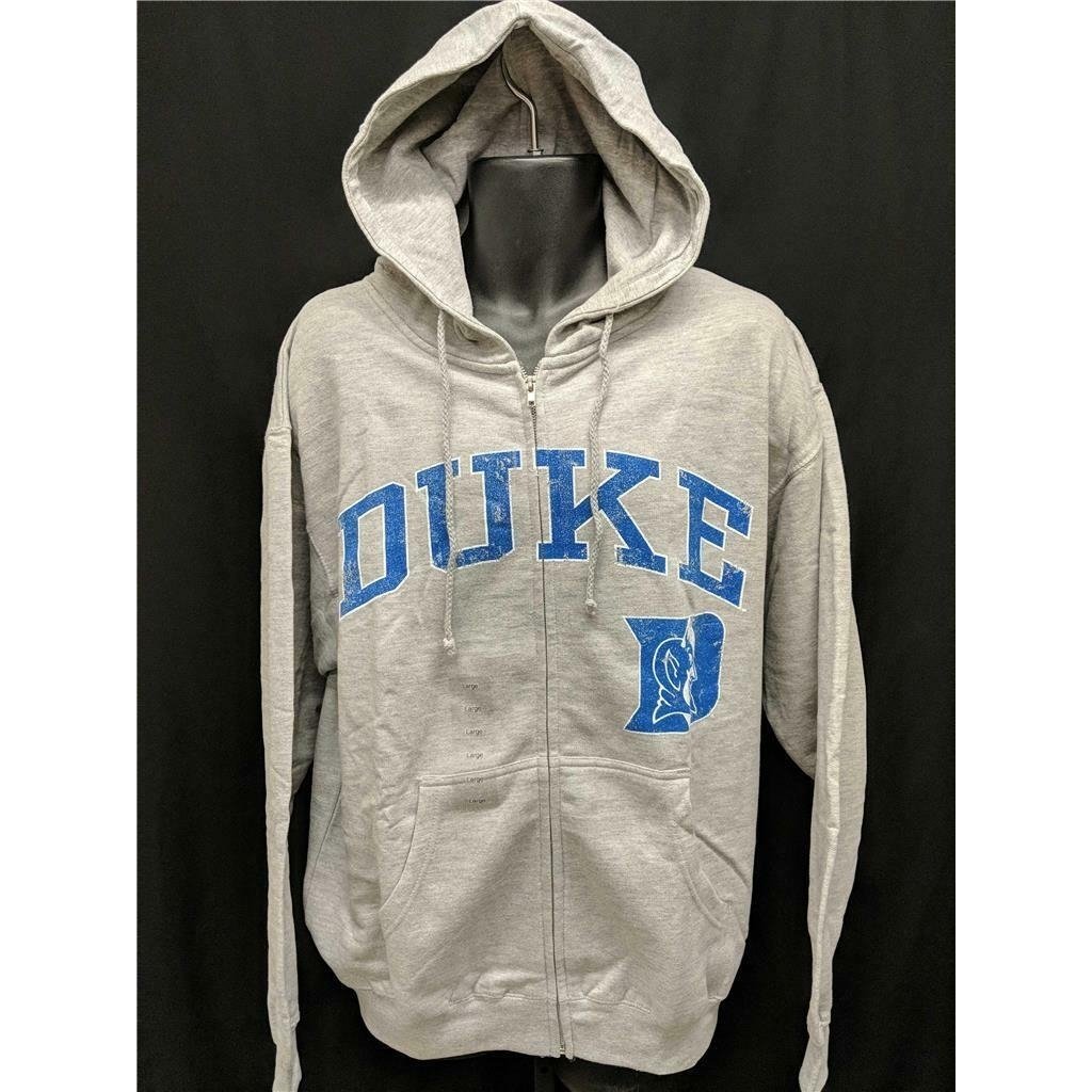 DUKE Blue Devils Adult Mens Size L Large Gray Full-Zip Jacket Hoodie Image 6