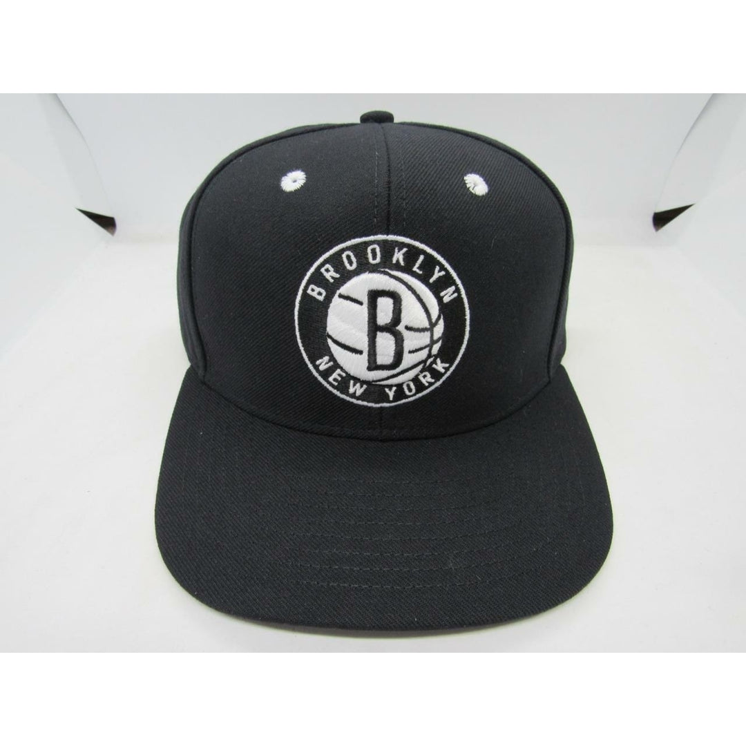 Brooklyn Nets Mens Size OSFA Black Adidas Snapback Flatbrim Hat 26 Image 6