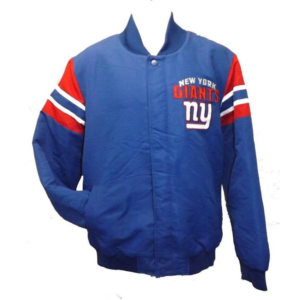 York Giants Mens Size L Large G-III Blue Button Snap Jacket Image 3