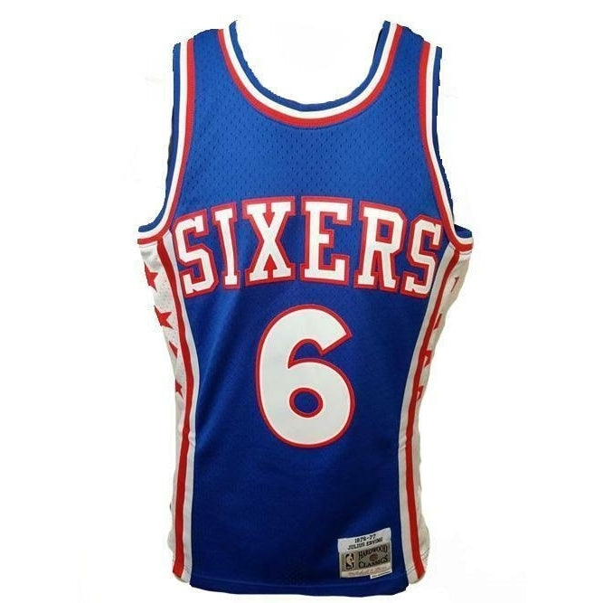 1976-77 Dr J Julius Erving 6 76ers Mens XS X-Small Mitchell and Ness Jersey 130 Image 3