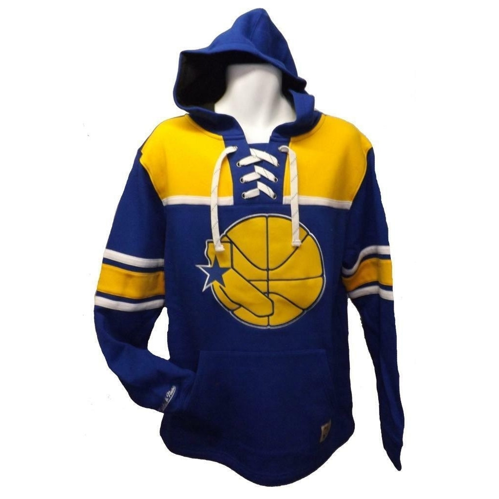 Golden State Warriors Mens Size L Large Mitchell and Ness Blue Hoodie 85 Image 2