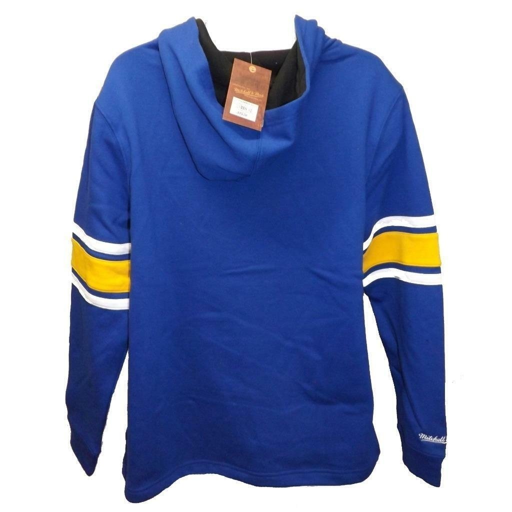 Golden State Warriors Mens Size L Large Mitchell and Ness Blue Hoodie 85 Image 4