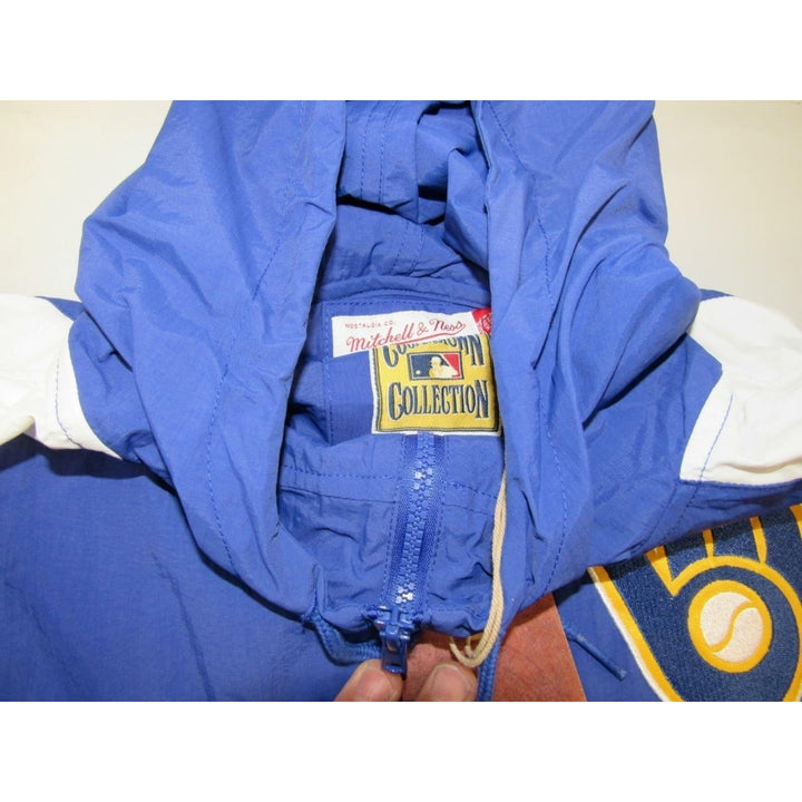 Milwaukee Brewers Mens Size L Large Mitchell and Ness Anorak Jacket 120 Image 4