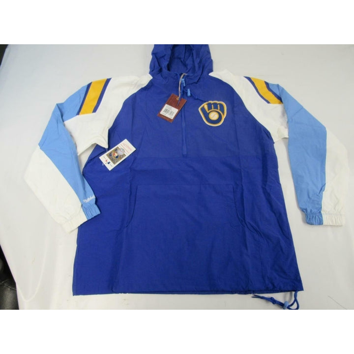 Milwaukee Brewers Mens Size L Large Mitchell and Ness Anorak Jacket 120 Image 4