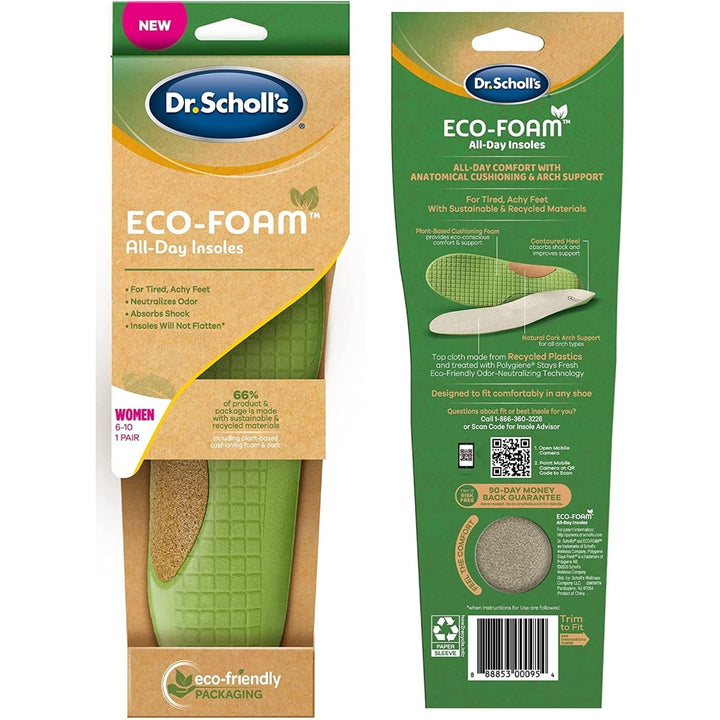 Dr. Scholls Eco-Foam Insoles for Women Shoe Inserts Made with Sustainable and Recycled Material Womens 6-10 Image 6