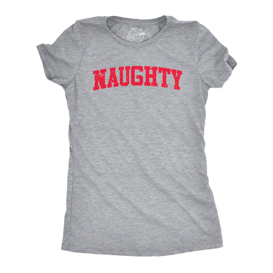 Womens Naughty T Shirt Funny Mischievous Xmas Spirit Lovers Tee For Ladies Image 1